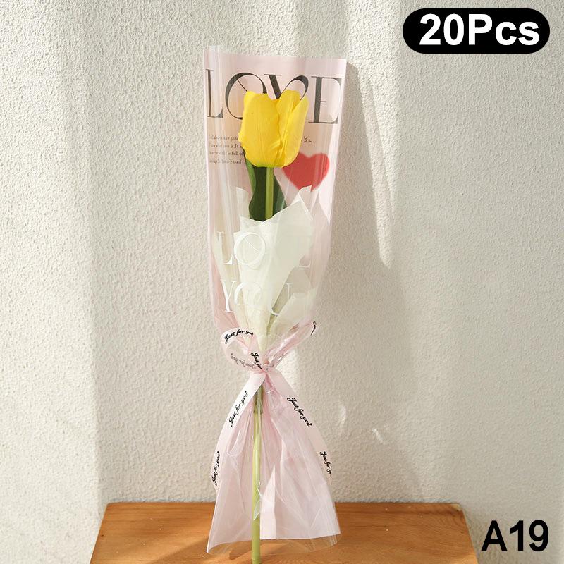20/30/50 шт. Цветные обертки для цветов Прозрачный пакет для букета Обертка для цветов Водонепроницаемая DIY Подарок Цветочный декор
