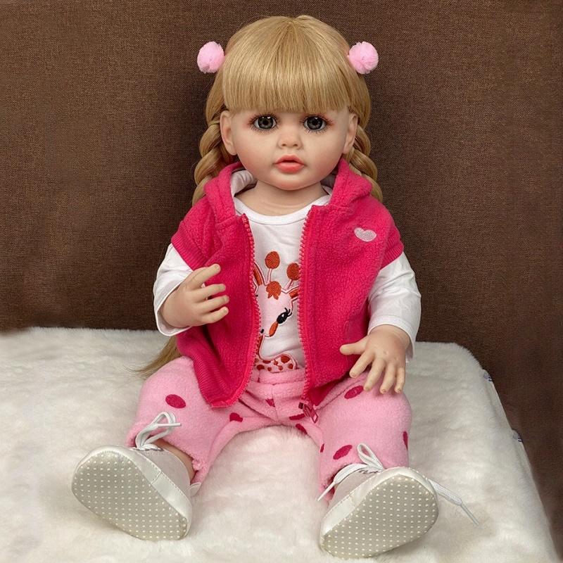Реалистичные куклы Reborn Baby Girl, Бетти Рая, наклеенный парик, имитация волос, кукла 55 см, полностью силиконовое тело для купания, 22-дюймовая коллекция, художественная кукла, детские игрушки для игр