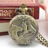 (Projector)Vintage Steampunk Retro  Design Pocket Watch Quartz Pendant Necklace Gift