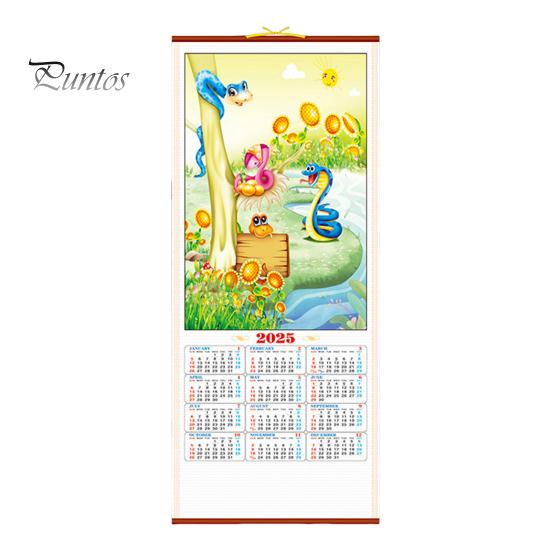 Настенный календарь 2025 года, китайский Новый год, год Змеи, подвесной календарь, ежемесячный лунный календарь для домашнего офиса, декор