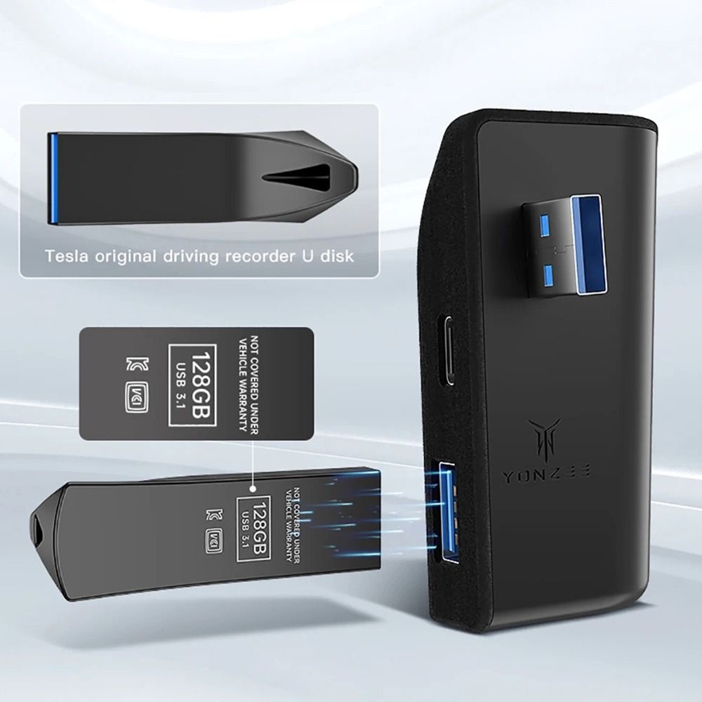 Флокированная док-станция в перчаточный ящик, 4 USB-порта, быстрая зарядка, USB-хаб-разветвитель, мини-разветвитель с питанием для Tesla Model 3/Y