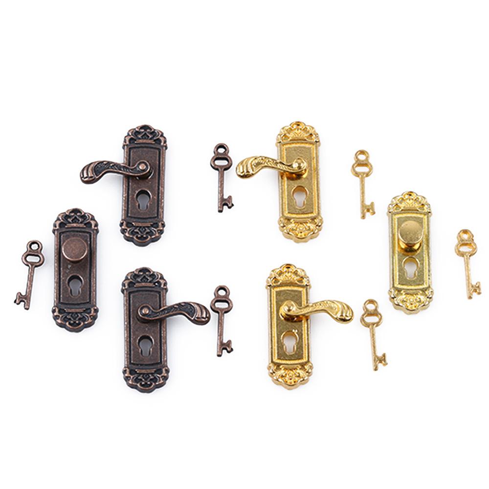 1pc Funny Retro Vintage Mini 1/12 Dollhouse Miniature Key Door Lock