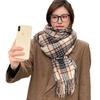 Ретро клетчатый шарф женский осенний и зимний новый клетчатый утолщенный теплый корейская версия модный универсальный имитация кашемира продвинутый