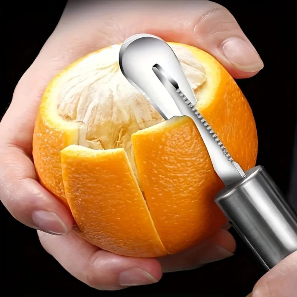 Stainless Steel Orange and Lemon Peeler with Ergonomic Curved Handle - 300 Series Food Grade Kitchen Tools