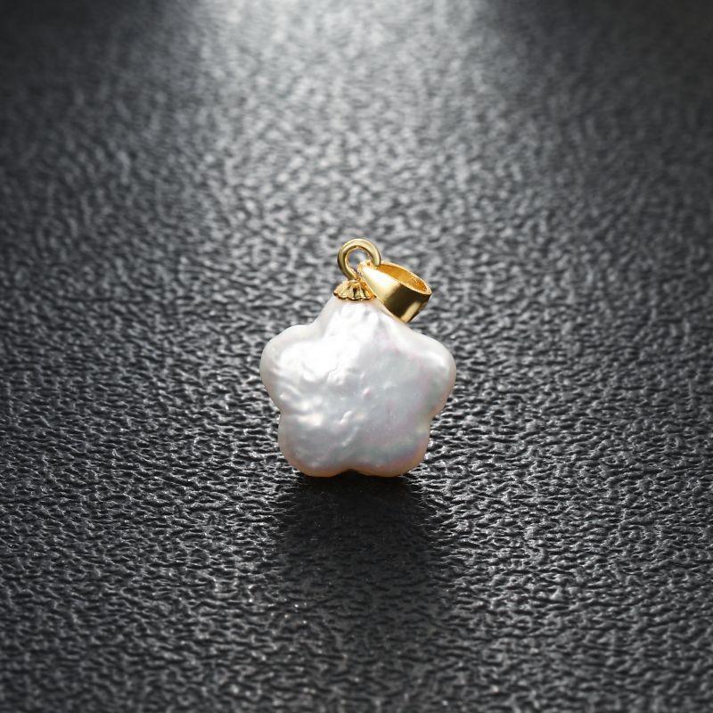 New Fashion Natural Freshwater Multiple Shape Baroque White Pearl 925 Silver DIY Pendant Buckle For Women Girls Jewelry