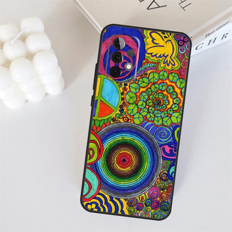 Psychedelic Art Peace For Samsung Galaxy A55 A35 A15 A36 A56 A26 A16 A22 A32 A52 A54 A34 A53 A33 A13 A06 A05 Case