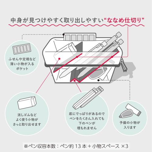 KOKUYO Pencil Case Pencil Case N Storage Smoke Blue F-VBF250-2