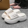 Thick Bottomed Sandals for Women's Summer Outdoor Wear Solid Color New High Heels Anti Slip Soft EVA Material Beach Slippers