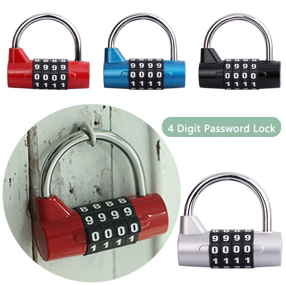 Lock Gym Safety Coded Lock Luggage Padlock Dormitory Cabinet Lock 4 Digit Password Lock