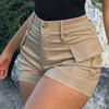 Summer Casual Women's High-waist Button Street Tooling Pocket Shorts