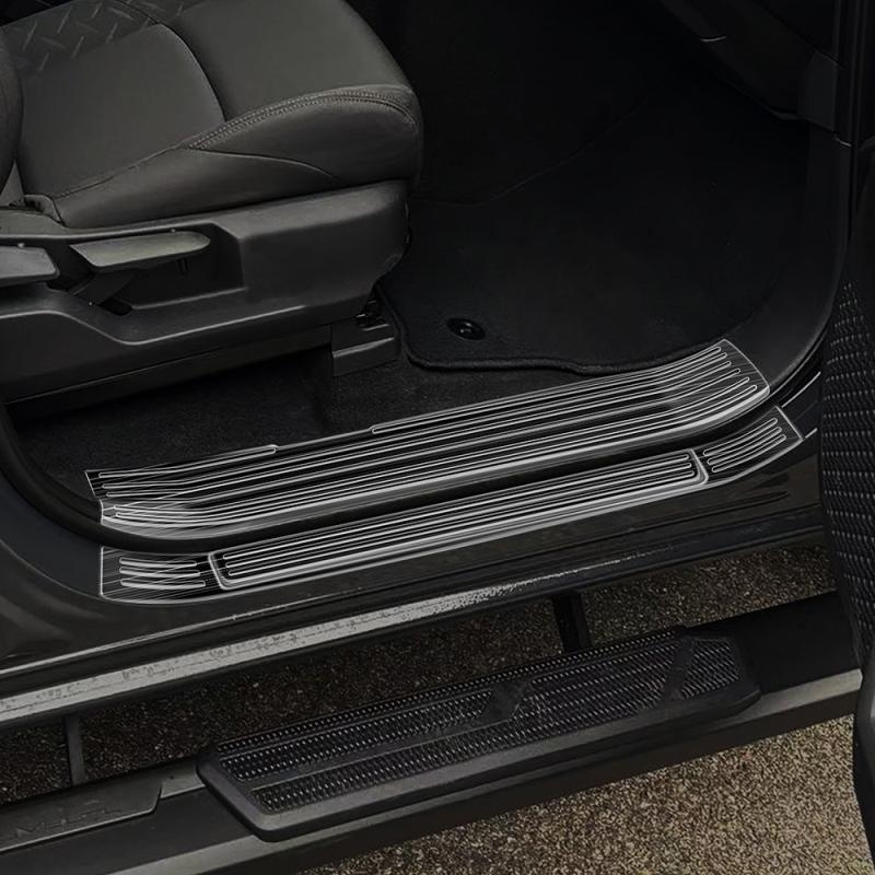 For TOYOTA TACOMA 2024 2025 steel inner outer Door Welcome Pedal Threshold Bar Cover Trim Strips Door Sill Pad Car Accessories