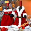 Creative Christmas Wine Bottle Set Golden Velvet Dress Wine Bottle Covers Sleeve Santa Snowman Xmas New Year Dinner Table Decor
