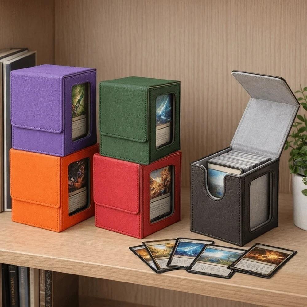 Magnetic Closure Window Collection Box Stain-resistant Card Deck Box Trading Card Storage Box