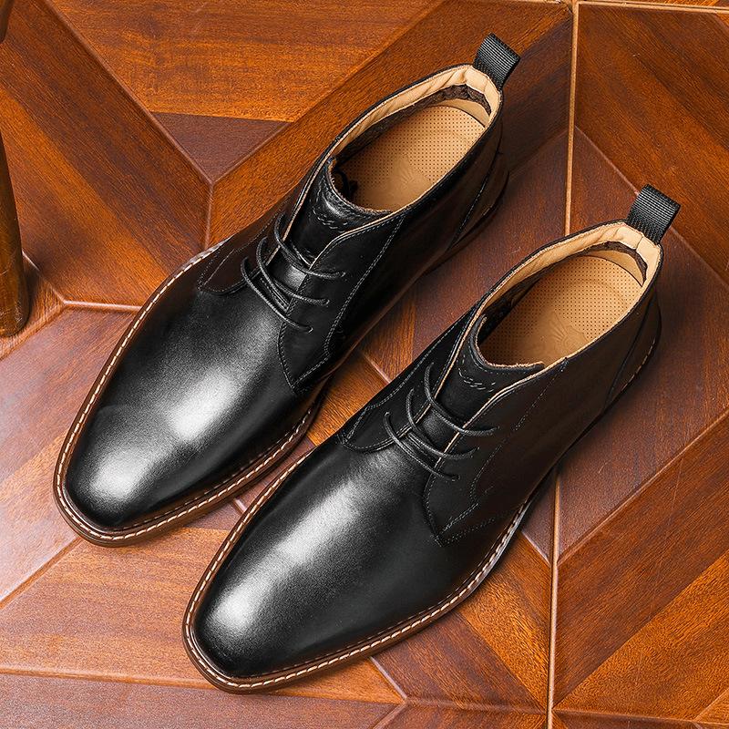 Мужские кожаные ботинки Кожаные туфли Мужские ботинки Мужская обувь на шнуровке Мужские ботинки Большие размеры Мужские ботинки Martin Верх из коровьей кожи