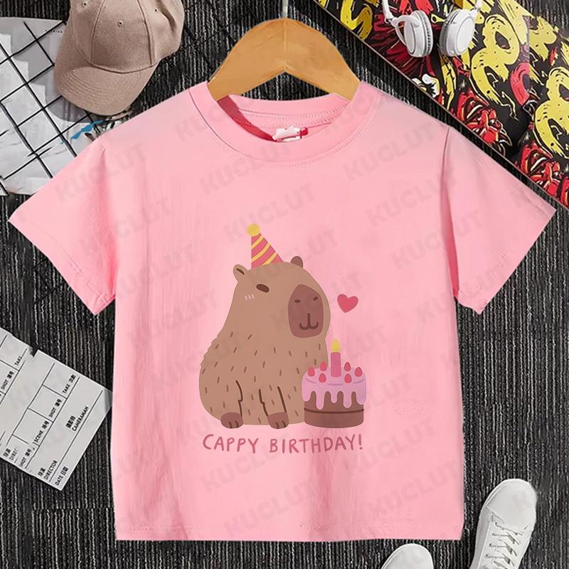Детская одежда Kawaii Cartoon Anime Capybara футболка с коротким рукавом Cute Capybara Lover Animal Capybaras Harajuku футболка подарок