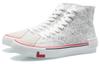 Li Ning Wave Canvas Hi High top Skateboard Shoes Women's White Gray AECR012-1