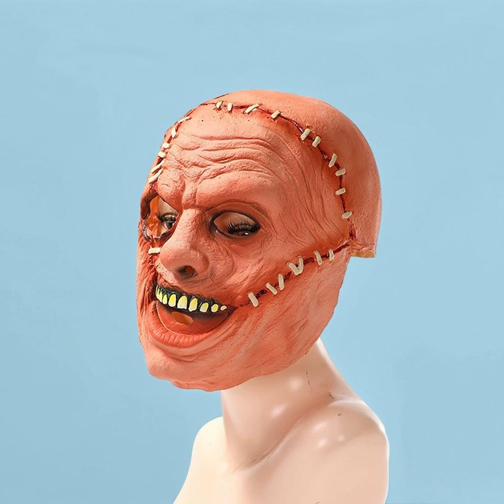 New Scary Scarred Demon Latex Mask Halloween atmosphere party funny escape room headgear props