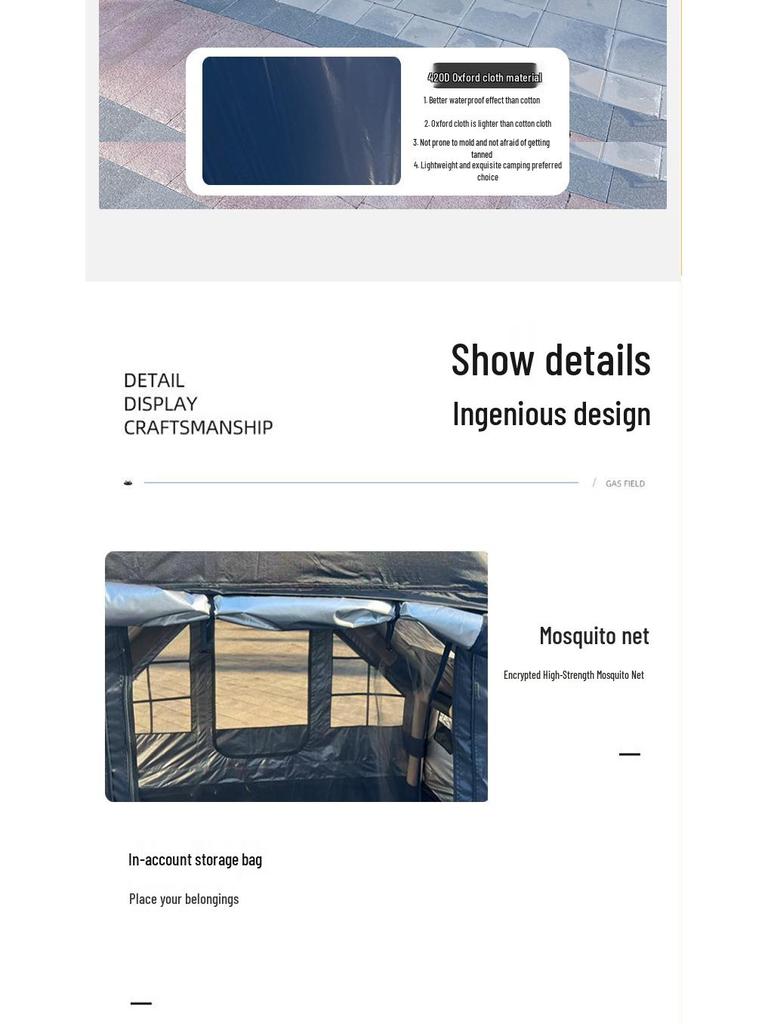 Портативная водонепроницаемая утолщенная надувная палатка для кемпинга