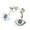 Les Trésors De Lily [N3028] - Серебряные серьги с контуром лепестка «Глаз Фатмы» сине-белые (родиевое покрытие)