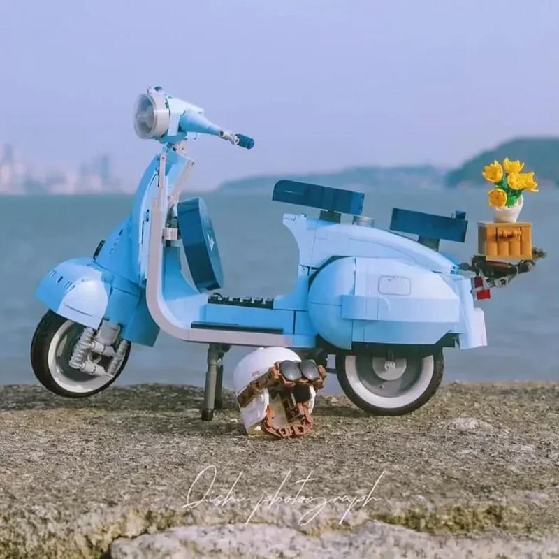 125 Technology Famous Motorcycle City Motorcycle Assembly Building Brick Model Children's Gift