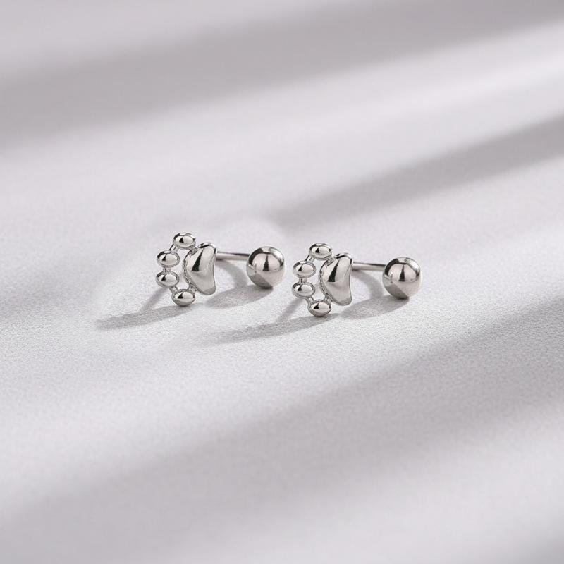 Cute Cat Paw Stud Earrings Double Sided Animal Paw Helix Cartilage Tragus Lobe Piercing Jewelry For Women Girls
