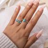 2pcs/set Combination Ring Vintage Bohemian Turquoise Ring