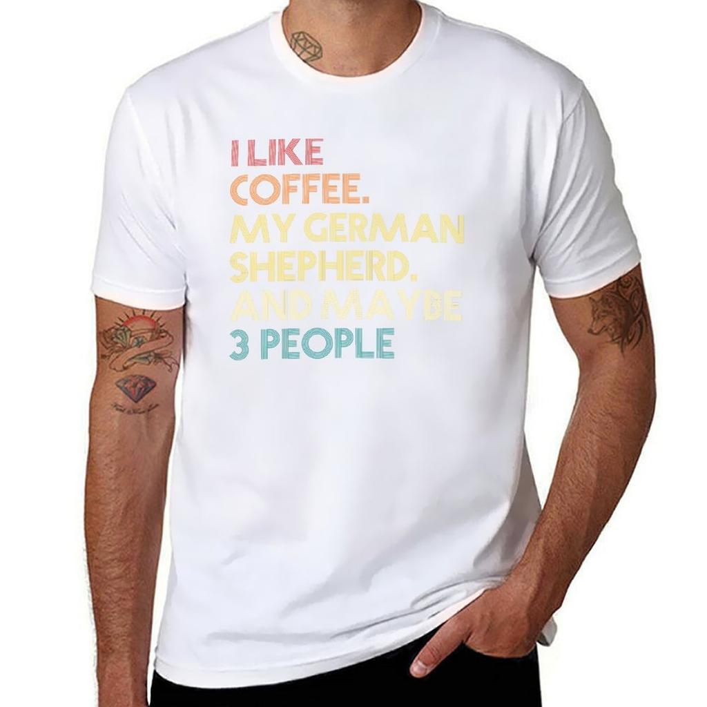 Gerunisex Shepherd Dog Owner Coffee Lover Funny Sarcastic Quote Saying Vintage Retro Tshirt