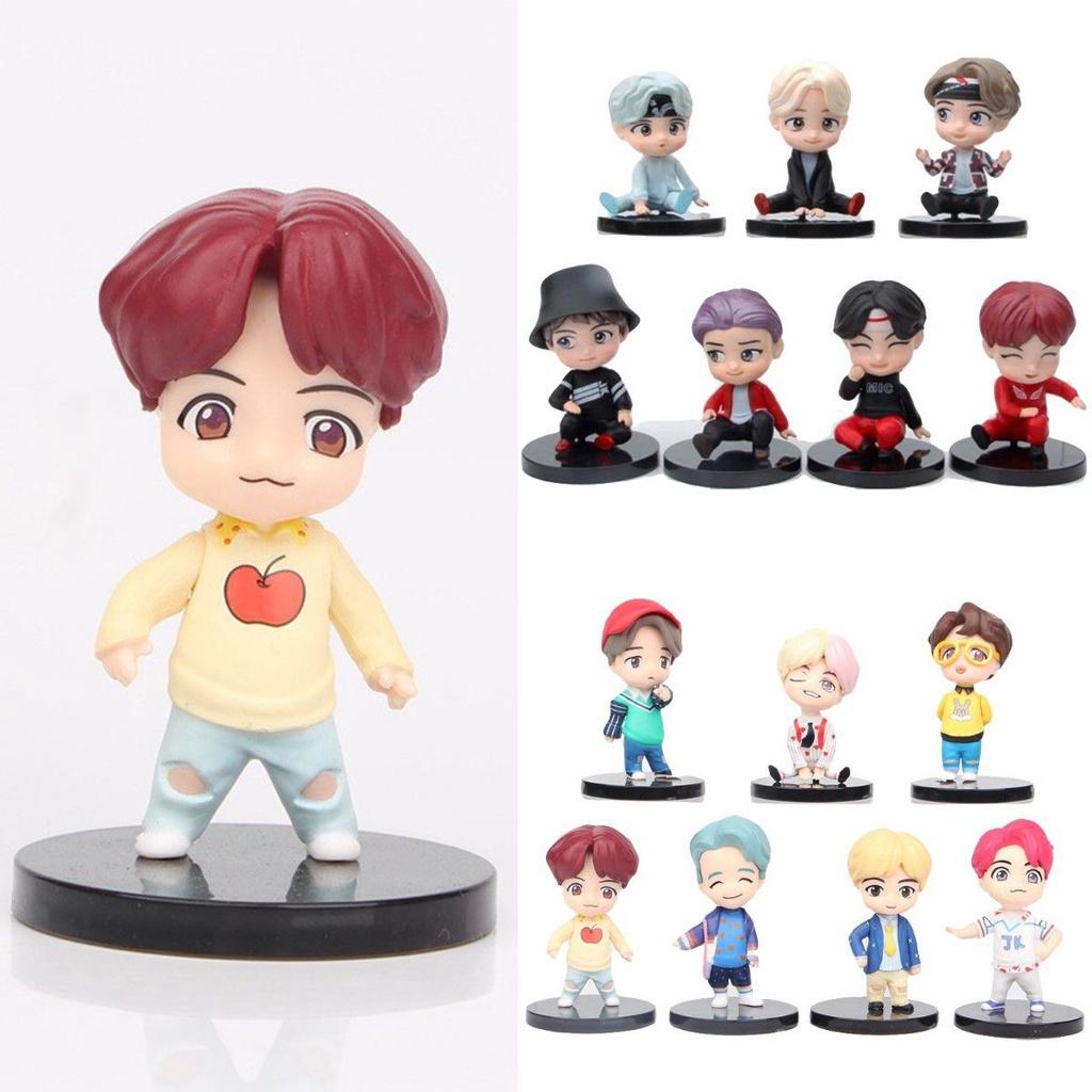 Очаровательный набор из 7 мини-фигурок Bts Tinytan с изображением Dynamite Bangtan Boys Для подарка и коллекции