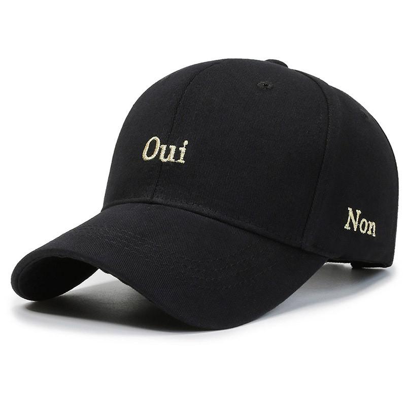 Embroidery Oui Letters Non Duck Cap Girl Spring Autumn Outdoor Sports Running
