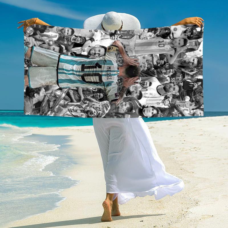 1pc Messis Celebration Moment Microfiber Quick Dry Beach Towel Absorbent Soft Oversized Sand Free Towel for Travel Pool Gym Swimming Yoga 20a178