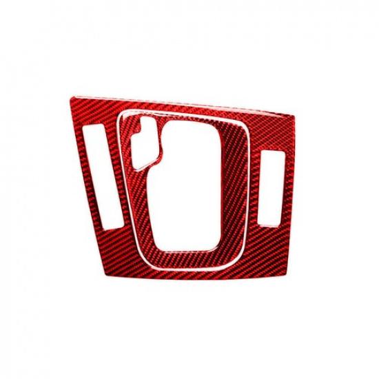 2Pcs Red Carbon Fiber Interior Gear Shift Frame Cover Trim For BMW 3 Series E46