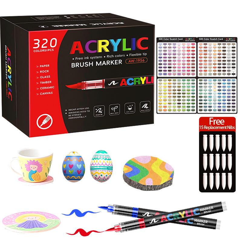 Children's DIY Acrylic Marker Set - Soft Tip, Quick-Dry, Colorful Watercolor Pens for Art and Journaling