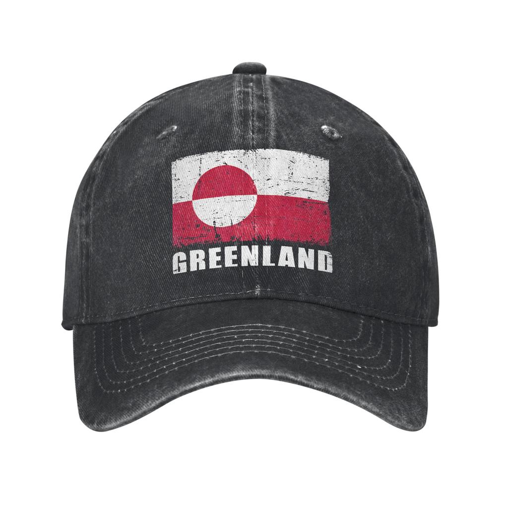 Greenland Flag Grunge Country Flag Greenland Casual Baseball Cap Tennis Skate Trucker Hat Spring Women Unisex Y2k Snapback Cap