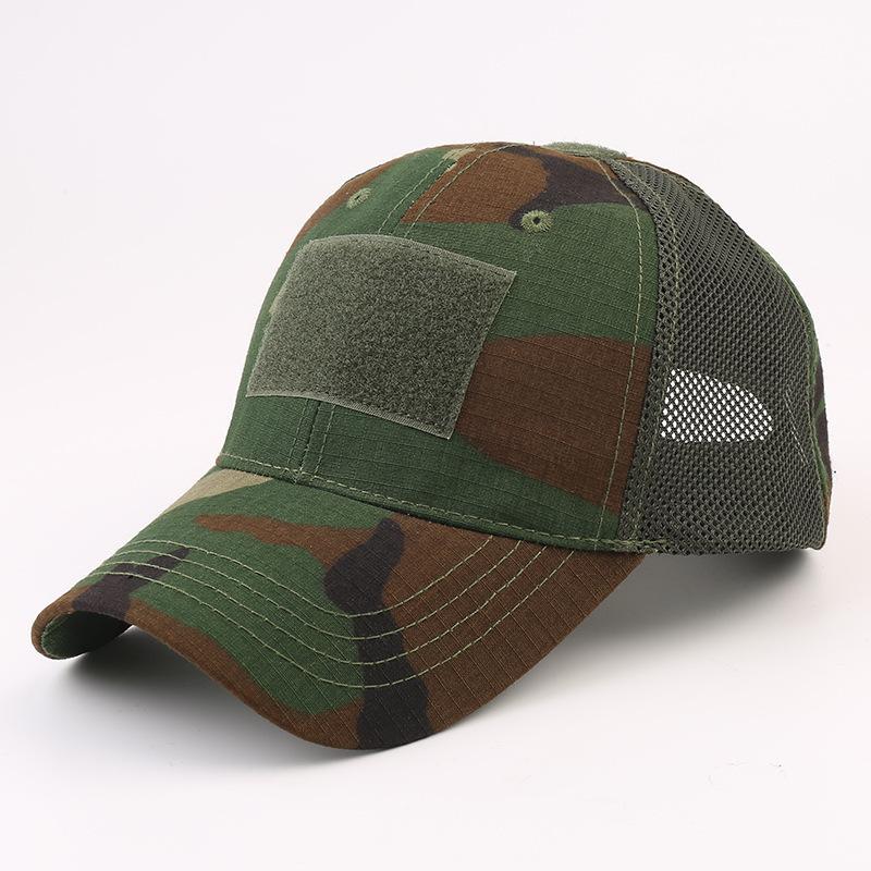 Summer Cap Anti-Uv Outdoor Tactical Fan Duck Cap Quick-Drying Suit Mesh Visor Cap Baseball Adjustable Camouflage Cap Breathable