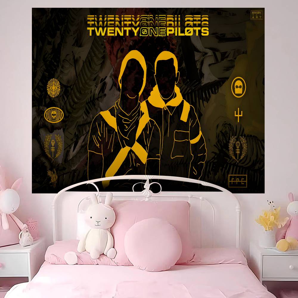 Pop Band TTwenty One Pilots Printed Large Wall Tapestry Indian Buddha Wall Decoration Witchcraft Bohemian Hippie Wall Art Decor