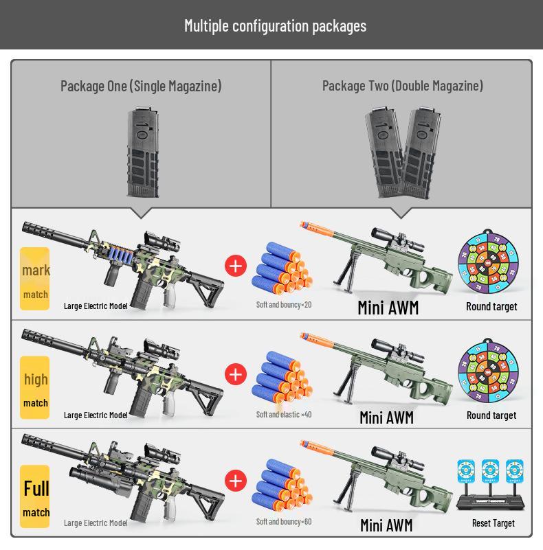 Электрический пистолет с мягкими пулями - Игрушечная снайперская винтовка M416 для детей
