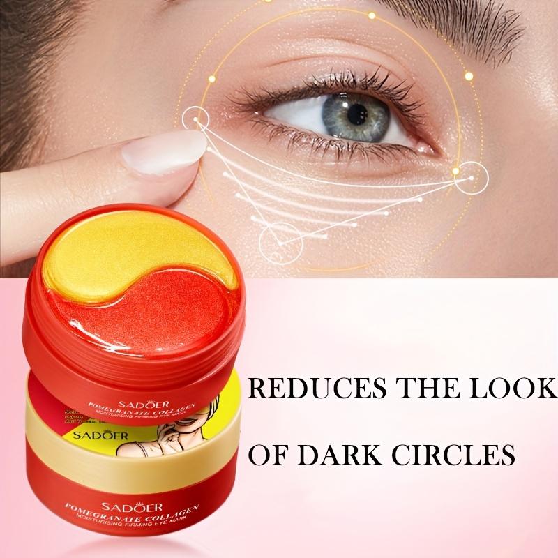 60 шт./уп. Коллагеновая маска для глаз с гранатом для уменьшения темных кругов, увлажнения и осветления, светло-бежевая, гладкая и мягкая, уход за кожей