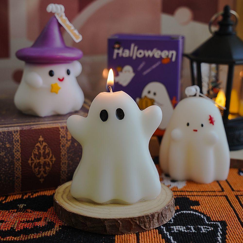 Halloween Ghost Scented Candle Scented Atmosphere Cute Niche Handmade Fragrance Modeling Wax Prop Ornament Aromatherapy Candles