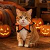 Five-pointed Star Pet Bib Knitted Bib, Handmade Shape Cat Crochet Lightweight with Black Pom-poms for Cats Small Dogs Halloween Outfit Non-tightening