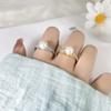 Diamond-Encrusted Shijia Pearl Ring Blogger, The Same Light Luxury Small Fragrance Adjustable Light Bulb Round Bead Ring