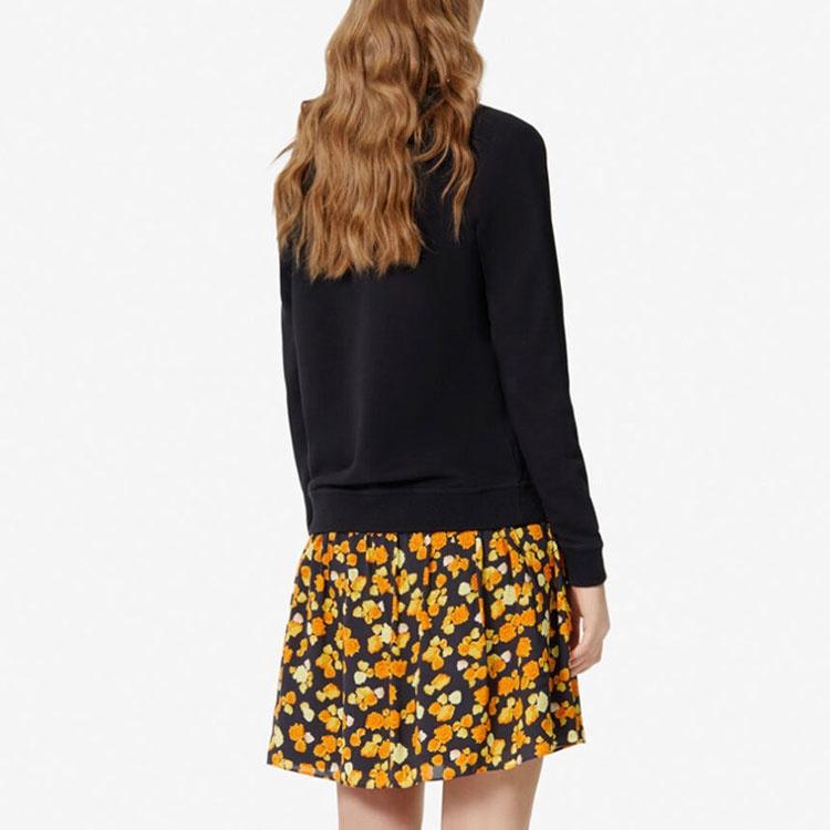(WMNS) KENZO Многоцветная вышитая голова тигра с круглым вырезом и рукавами реглан Худи Черный Женская F962SW8074XE-99
