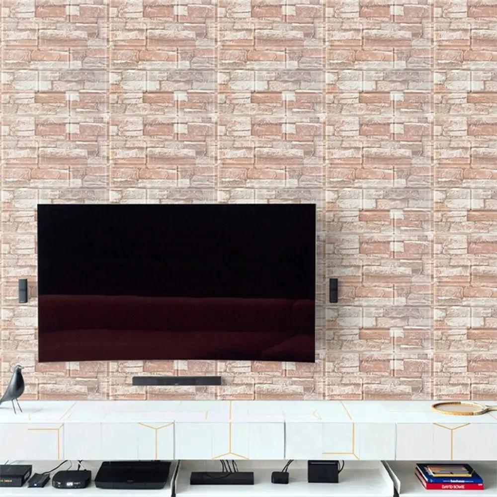 Водонепроницаемые пенные кирпичные обои Пенопластовые звукоизоляционные противоударные 3D-наклейки на стену Самоклеящиеся DIY-декали на стену