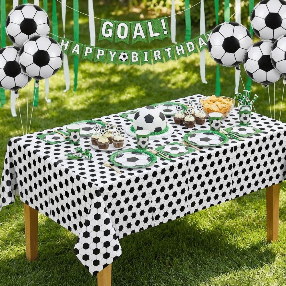 Disposable Football Theme Tablecloth Plastic Soccer Banner Soccer Table Cover Table Decor