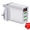 Умное зарядное устройство для путешествий: 3 USB-порта, Цифровой дисплей, Стандарт США/ЕС/Великобритании