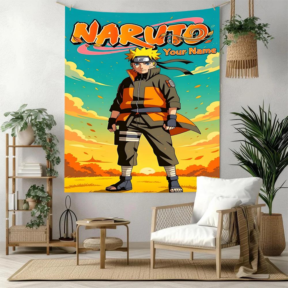 Naruto Character Personalized Name Tapestry Foldable Wall Tapestry Durable Comfort Perfect for Home Decor Multi-purpose for All Occasions