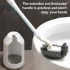 Toilet Brush Set with Holder Ergonomic Long Handle Deep Cleaning Toilet Brush Quick Assembly Bathroom Tool