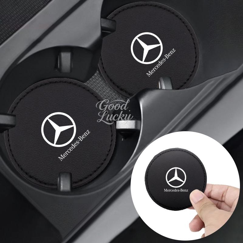 FCM5 2PCS Car Coaster Water Cup Anti-Slip Mat Phone Glasses Non Slip For Mercedes Benz AMG A C E S Class W203 W220 W206 W205 W211C260