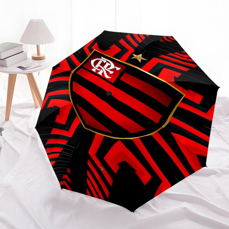 Складной зонт с принтом Clube de Regatas do Flamengo, для улицы, отдыха и путешествий, прочная ткань зонта, подарок на день рождения и праздник