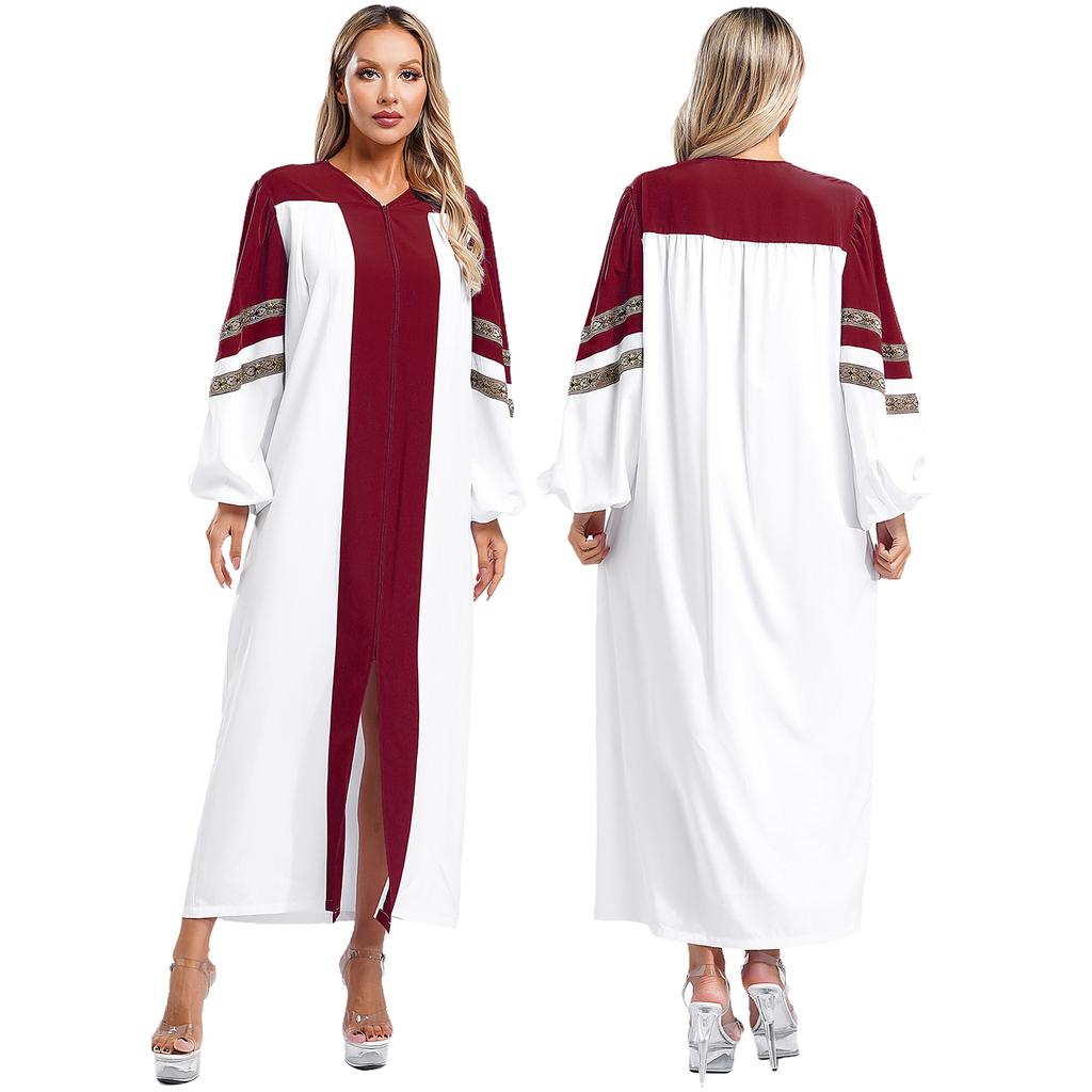 Womens Church Clergy Dress Choir Robe Minister Loose Fit Maxi Dress Priest Preacher Liturgical Dresses Dance Performance Costume