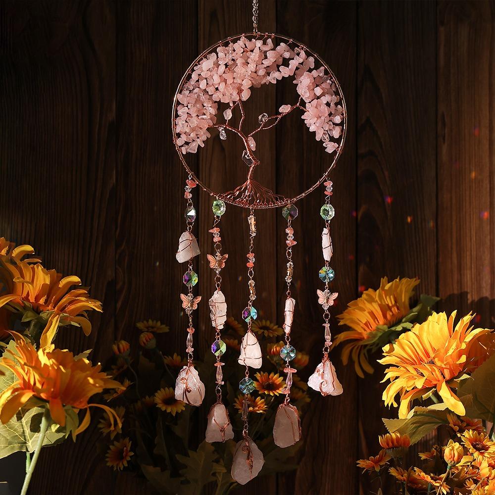Factory Price Charm Natural Crystal Wind Chime Healing Wind Chime Hanging Ornament Car Decoration Easter Day Gift Sun Catchers